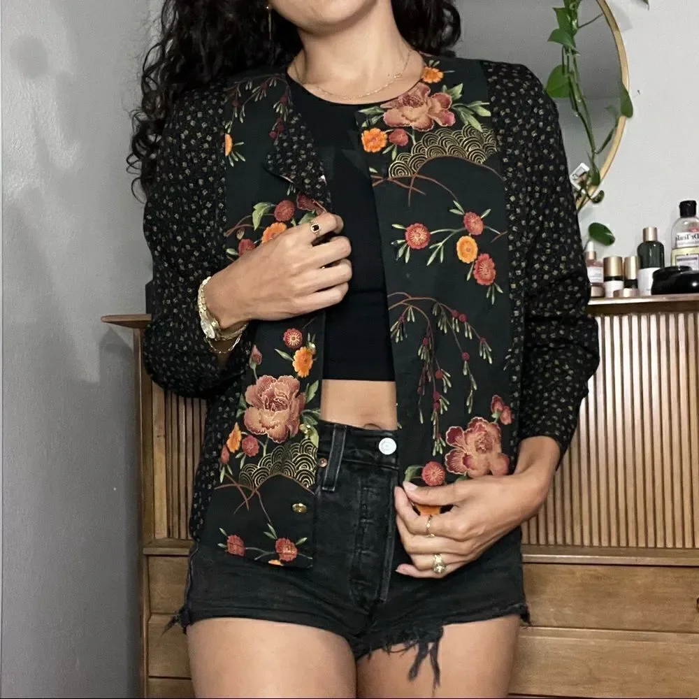 Button Front Long Sleeve Blouse